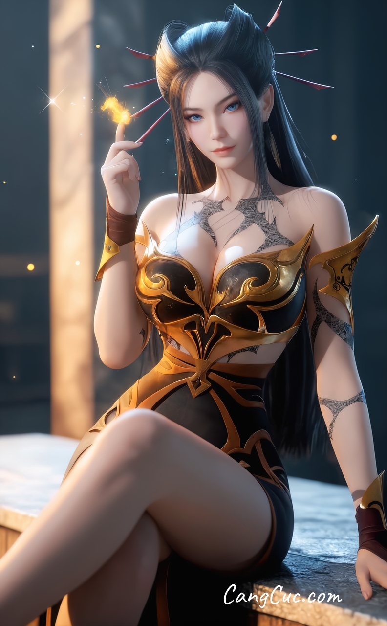 [AI Generated] 天行九歌 – 焰灵姬 【墨迹】