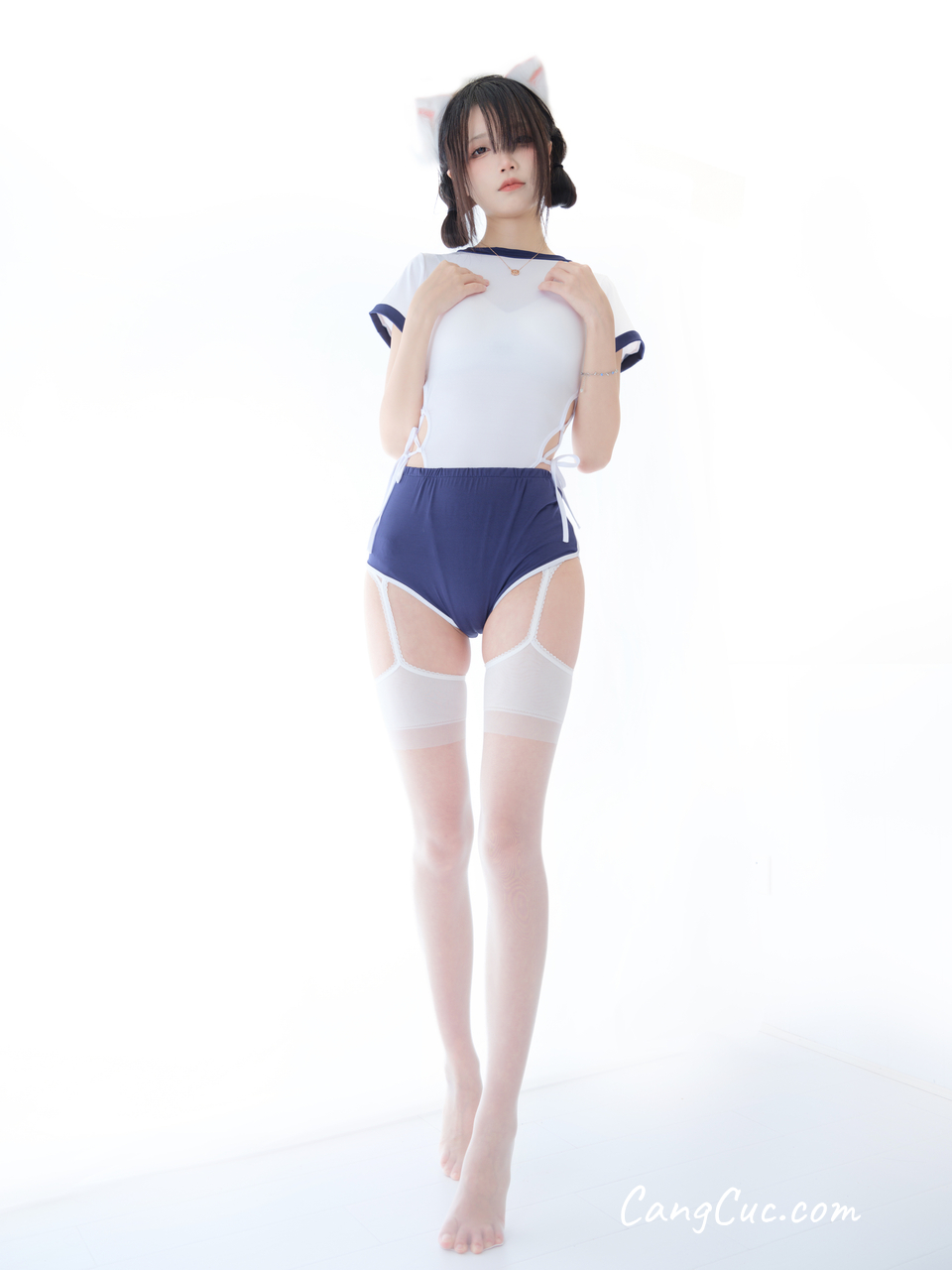 Coser@五更百鬼 – 舰长 体操服 猫耳