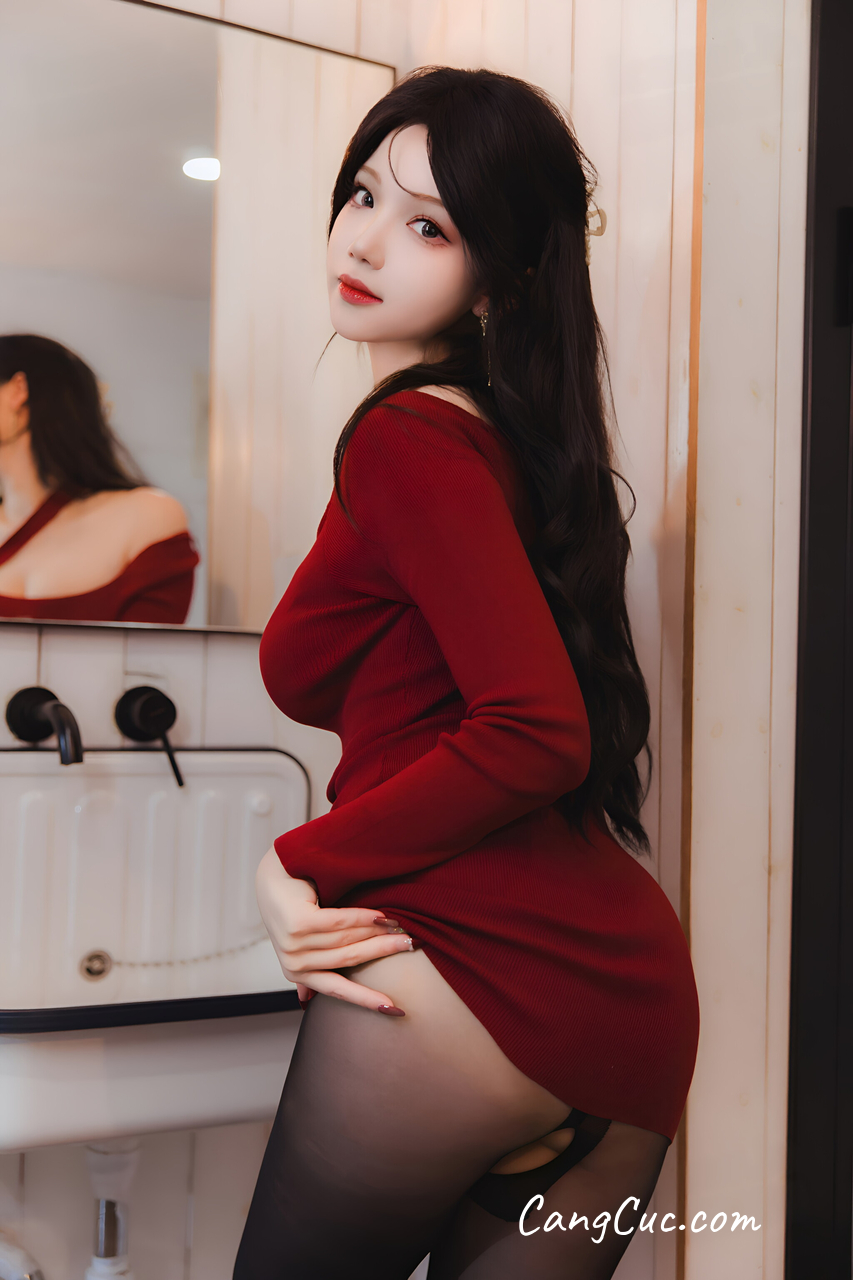 Coser@雪晴Astra – 红裙黑丝小娇妻
