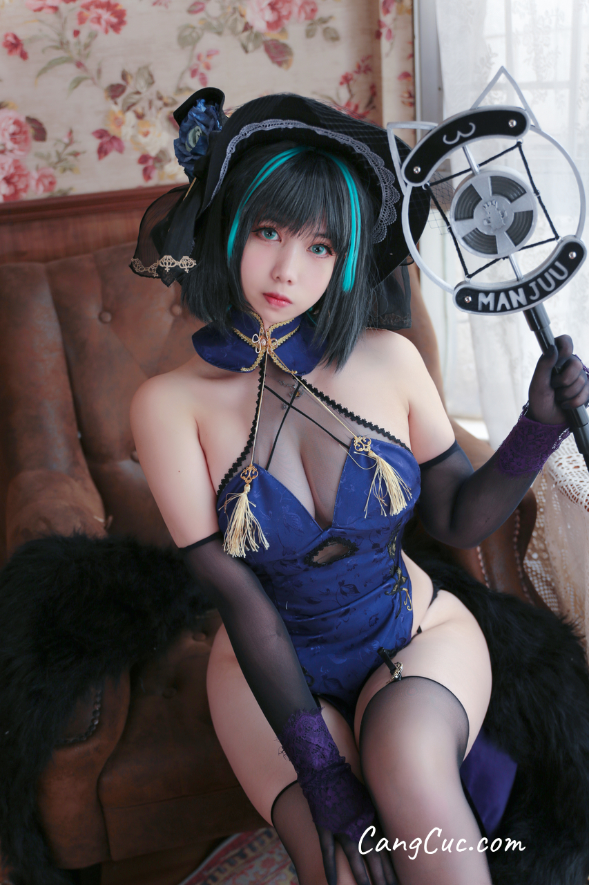 Coser@魅瞳Meroko – 魅瞳柴郡旗袍