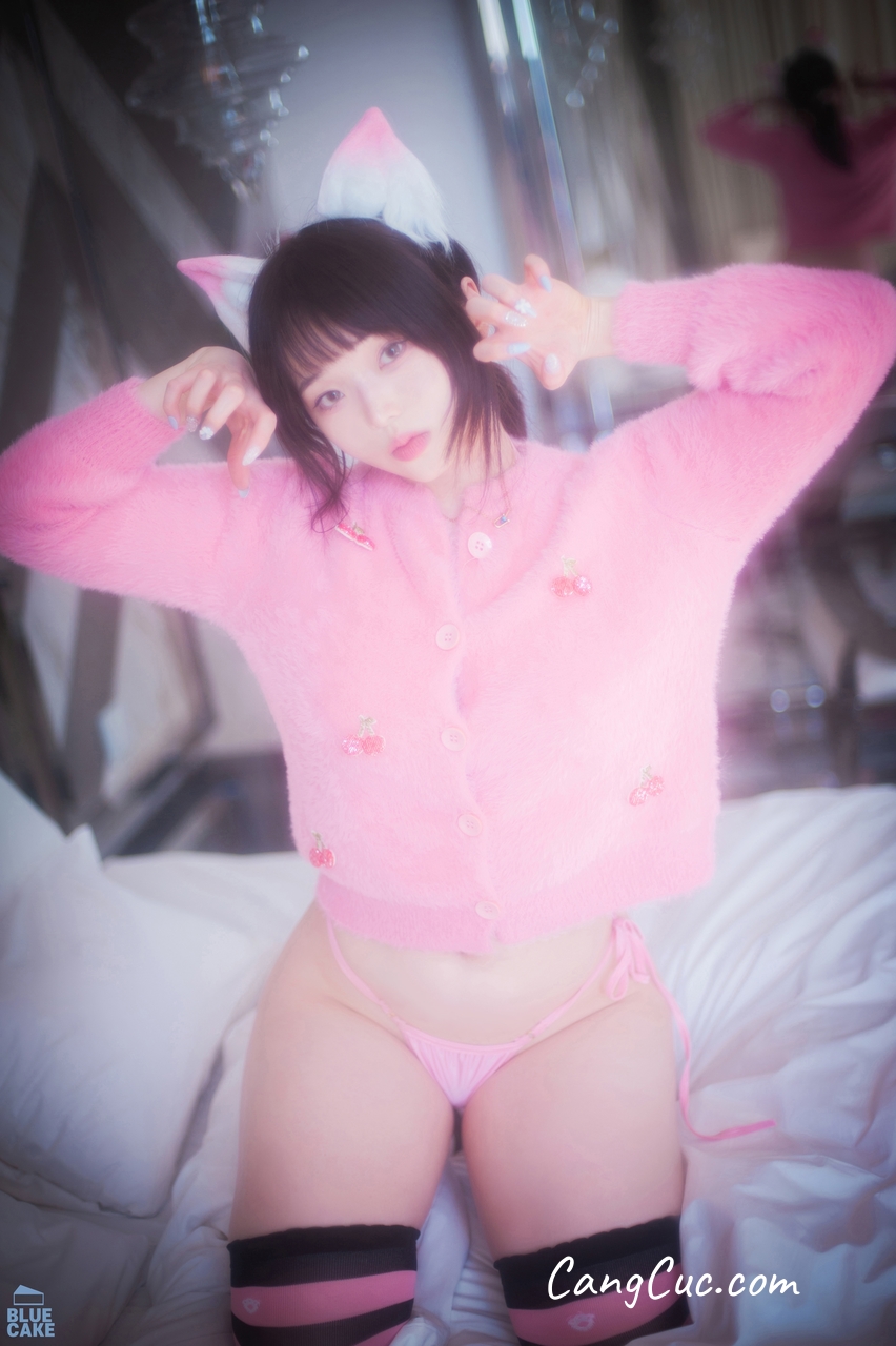[BLUECAKE] Bambi (밤비): Naughty Cats Pink & Mint RED