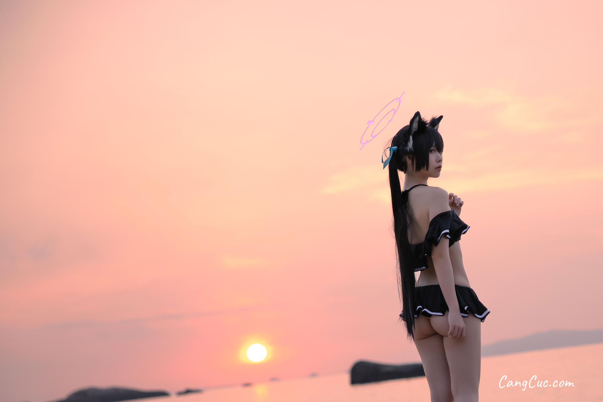 Coser@G44不会受伤 Vol.085: 碧蓝档案 黑見芹香 海边泳装