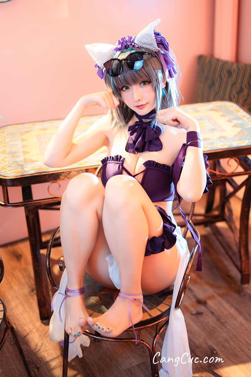 Coser@星之迟迟Hoshilily – 柴郡泳装