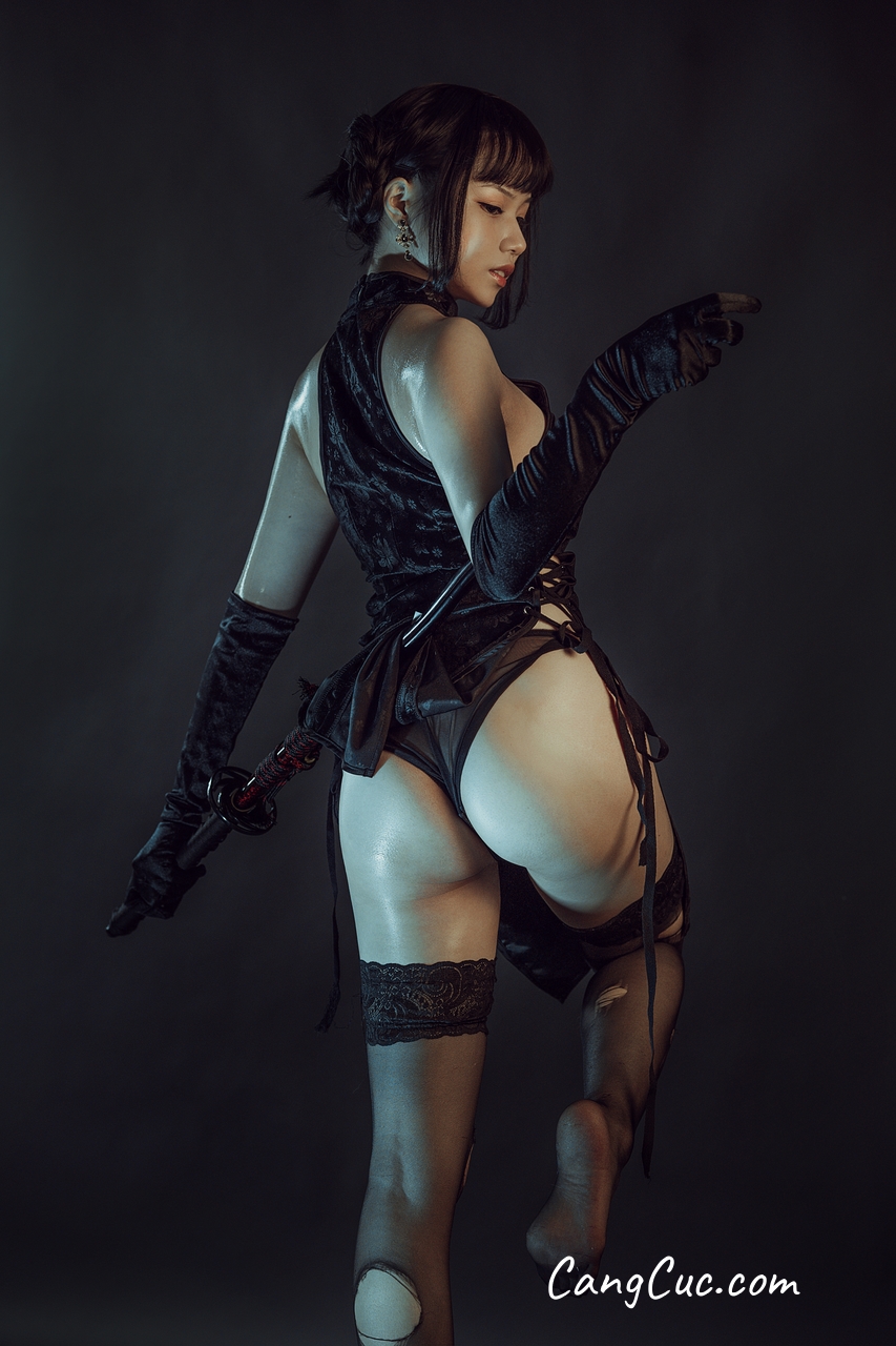 Coser@七月喵子 (qiyuemiaozi) No.007: 穿旗袍耍剑