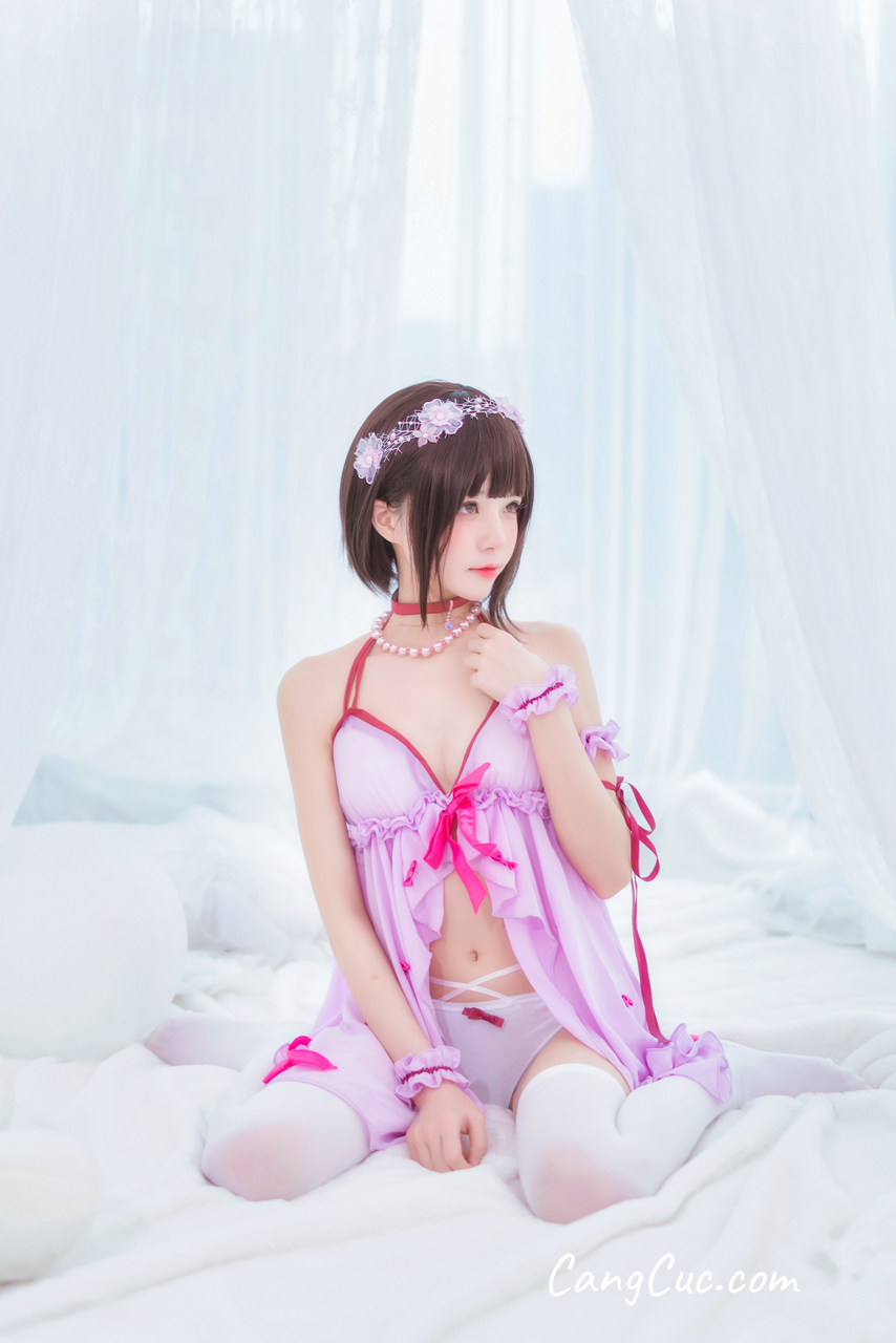 Coser@桜桃喵 Vol.034: 加藤惠 紫色小睡裙